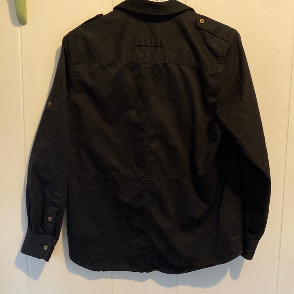 Lauren Ralph Lauren Black Button Down Utility Shirt - Picture 2 of 11